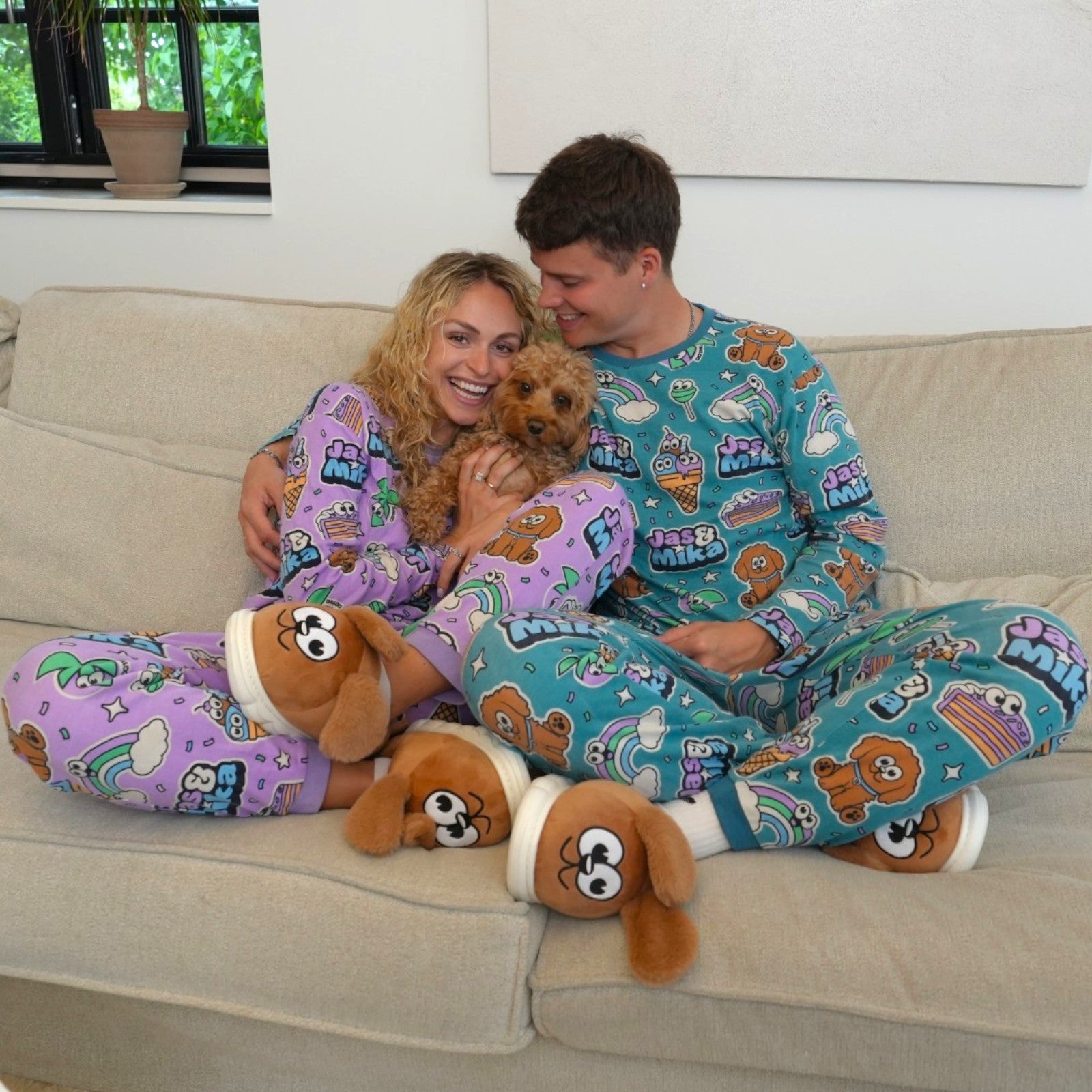 Jas & Mika "Dreams" Pyjamas Sæt - Blå (2 Dele, Trøje og Bukser)