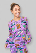 Jas & Mika "Dreams" Pyjamas Sæt - Lilla (2 Dele, Trøje og Bukser)