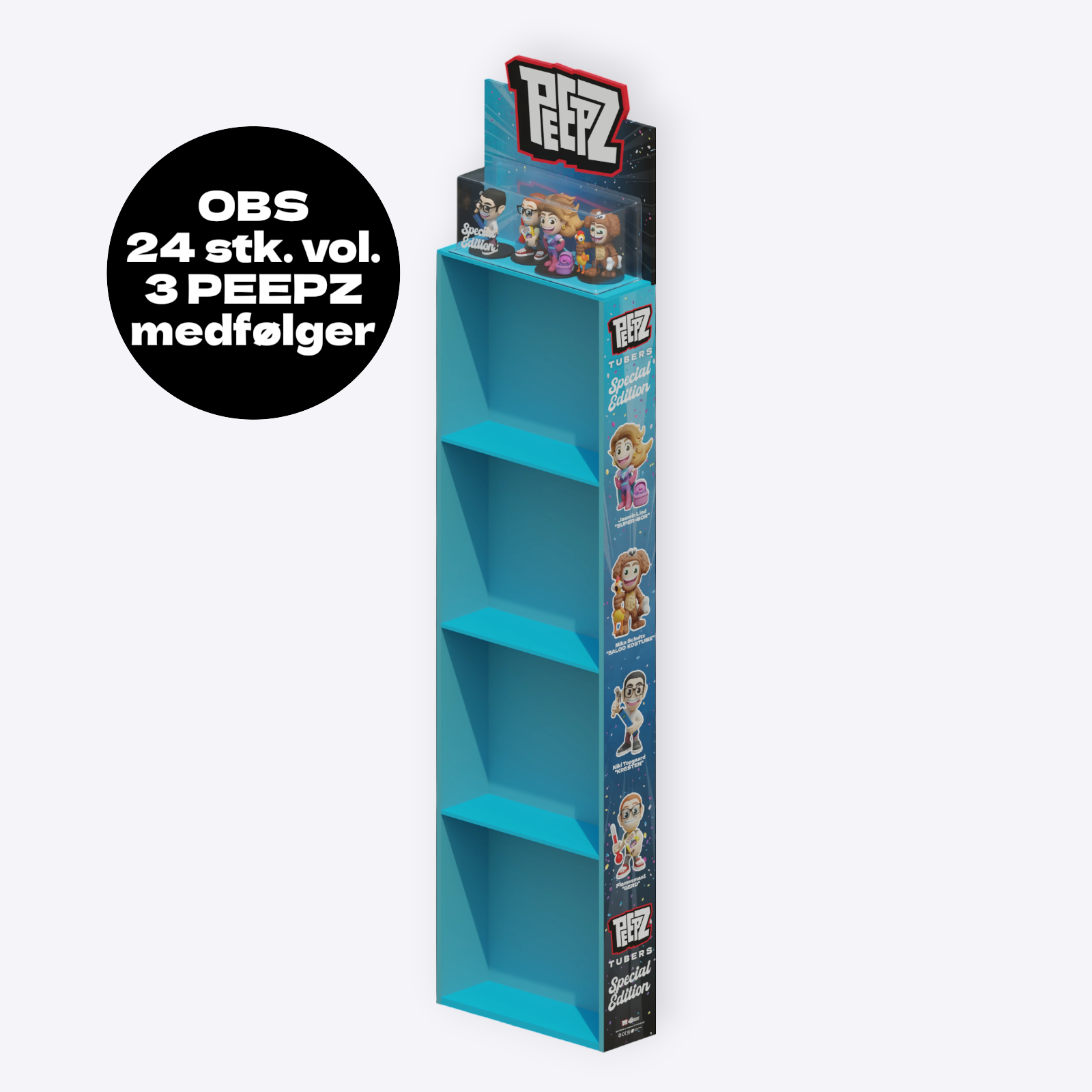 PEEPZ Display Vol. 3 - med 24 figurer inkl. transperant display