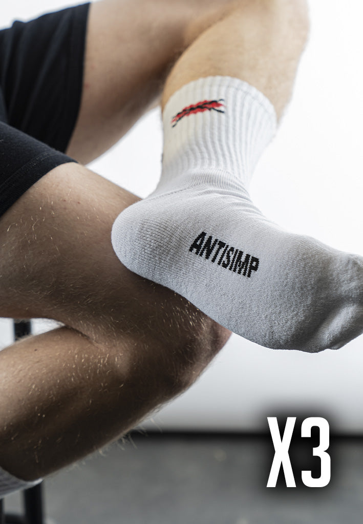 3-pack ANTISIM SOCKS (WHITE)