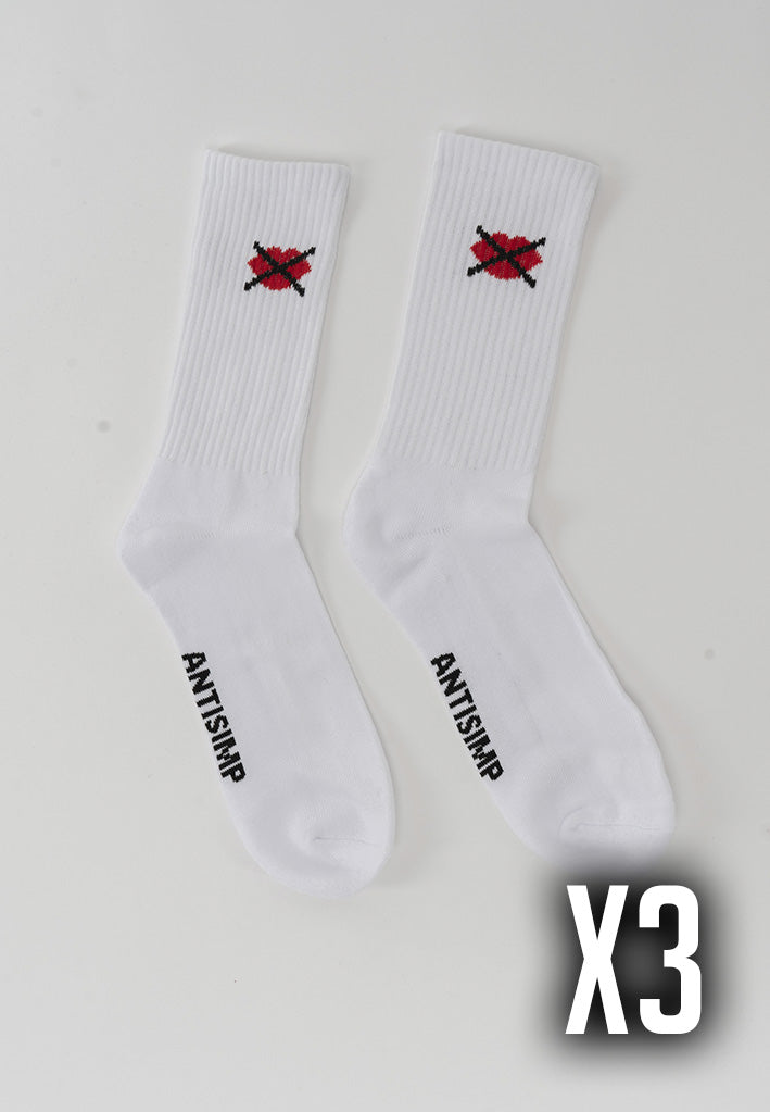 3-pack ANTISIM SOCKS (WHITE)