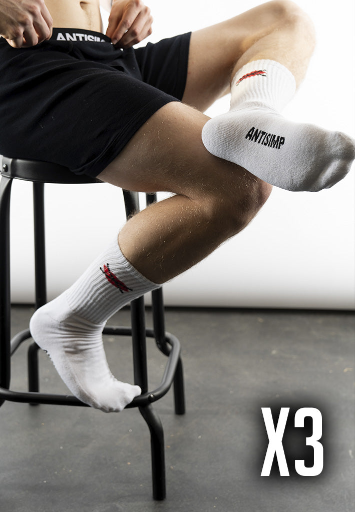 3-pack ANTISIM SOCKS (WHITE)