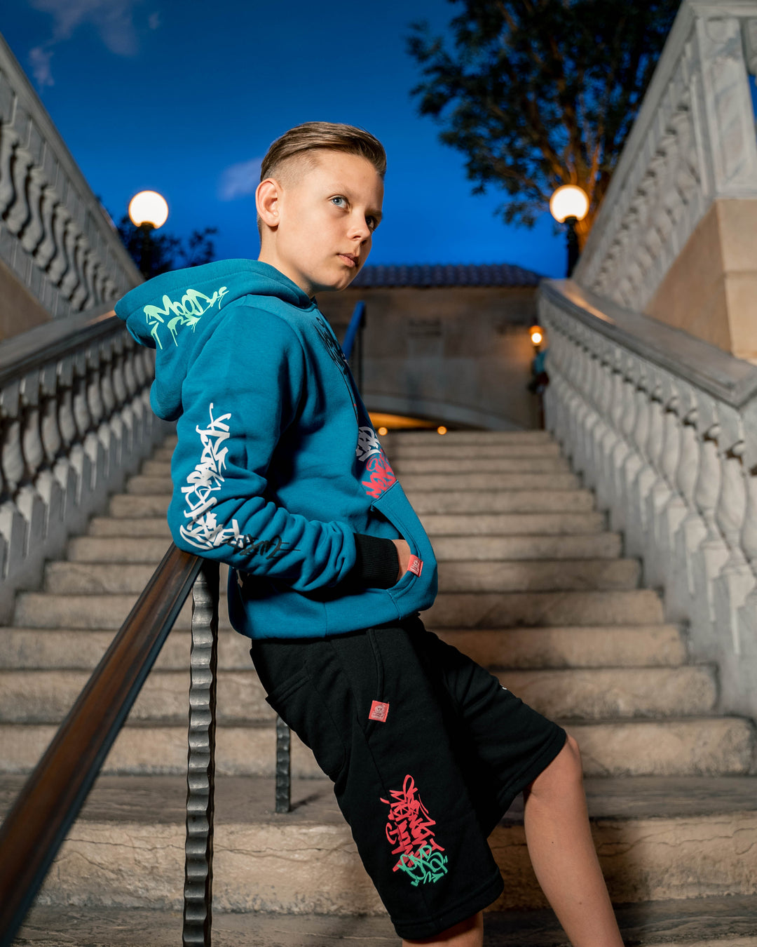 FirstGrade "GRAFFITI" Hoodie - Azure Blue