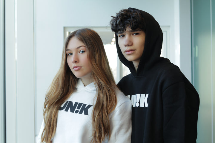 UN!K Hoodie - Black with white print