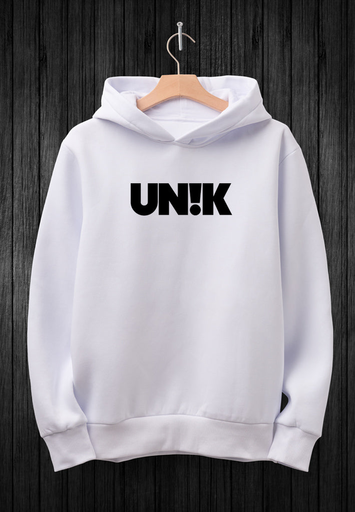 UN!K Hoodie - White with black print