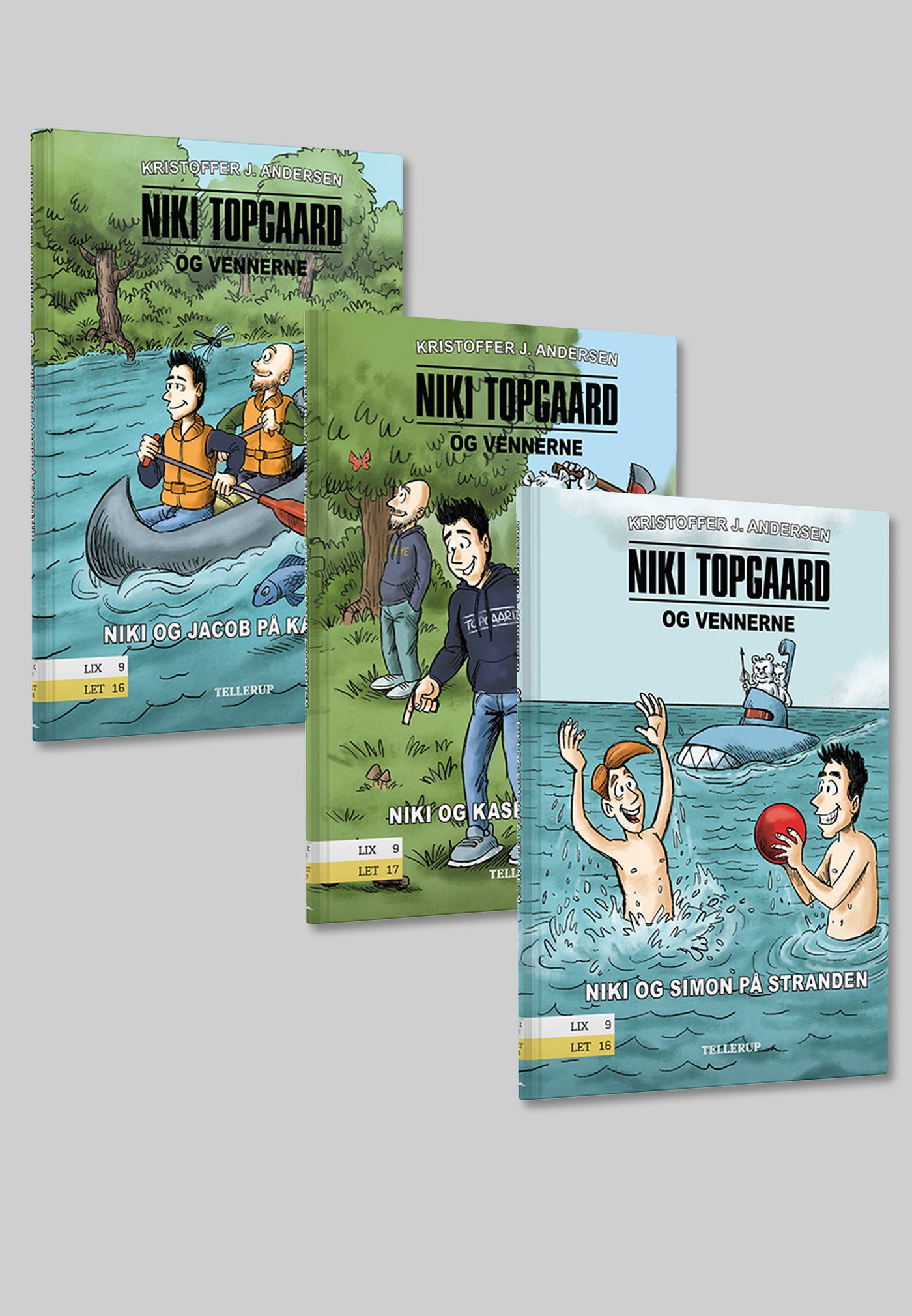 Niki Topgaard & Vennerne 1, 2, 3 / Bog Sæt med 3 bøger.